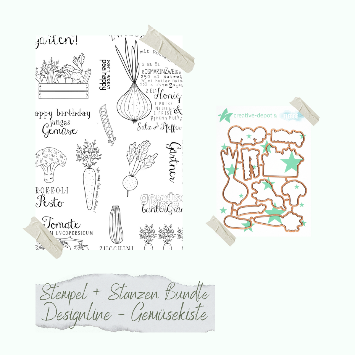 Bundle - Designline - Gemüsekiste - Stempelset & Stanzen