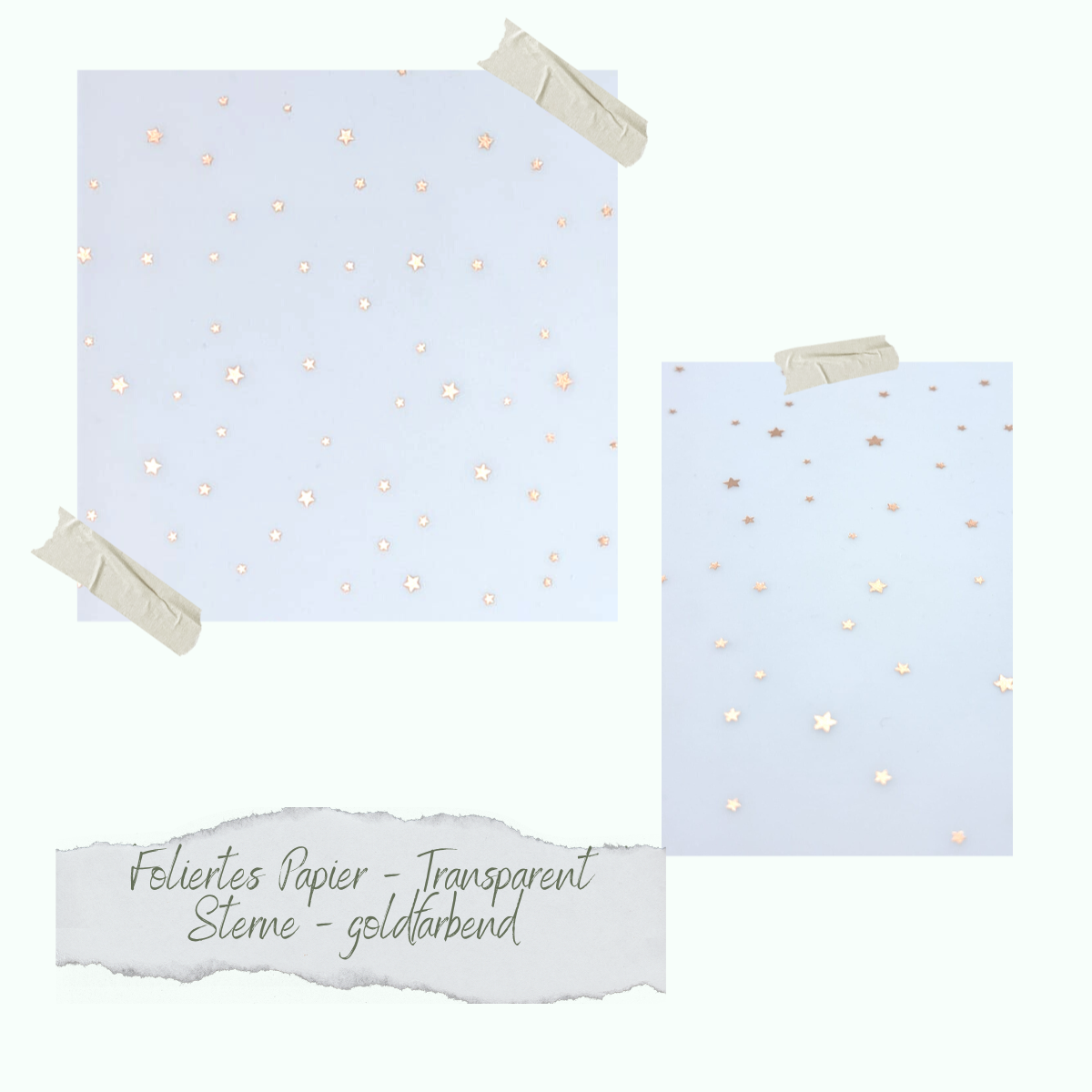 Foliertes Papier - Transparent - Sterne - goldfarbend