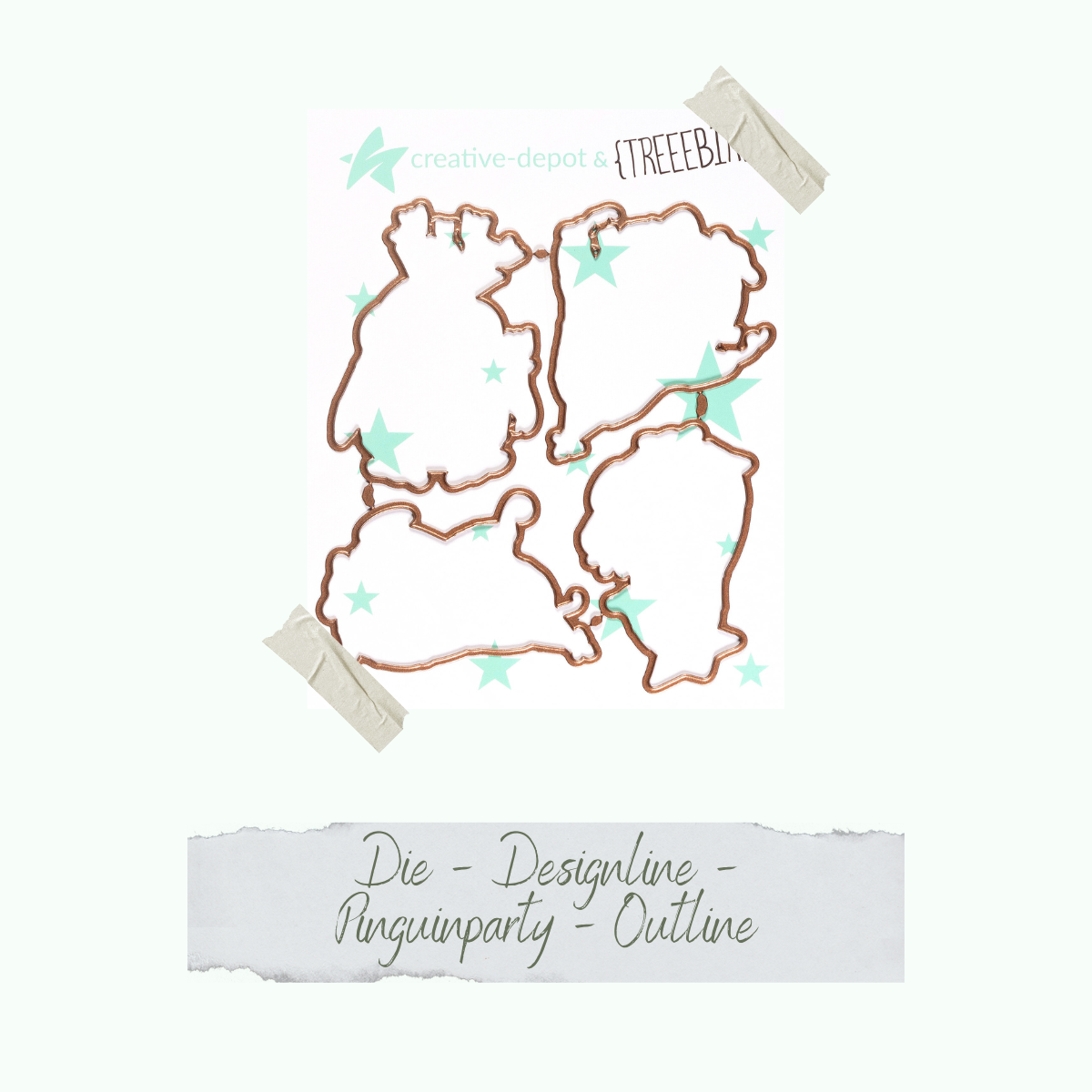 Die - Designline - Pinguinparty - Outline