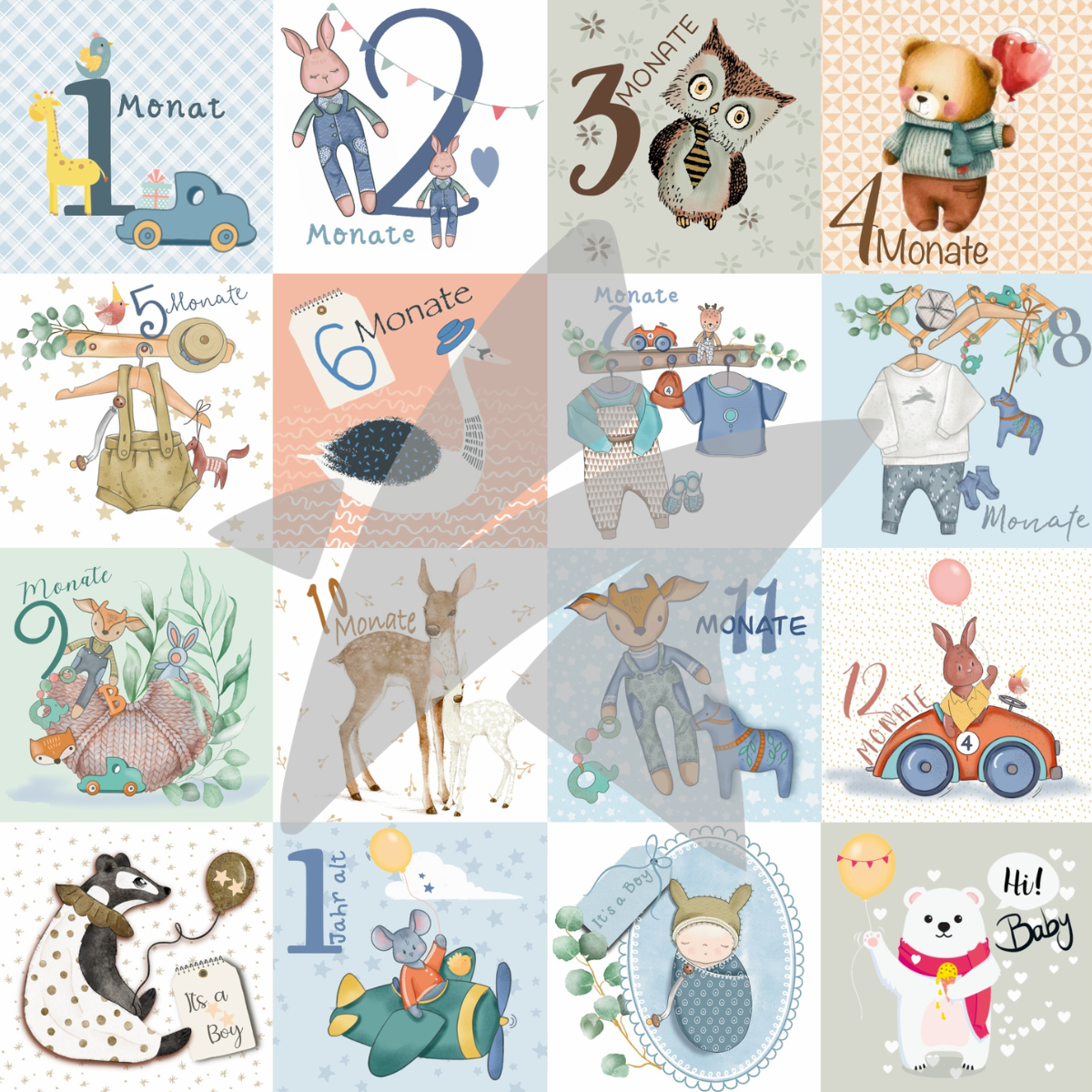 Design paper - Designline - Milestone - Baby Boy