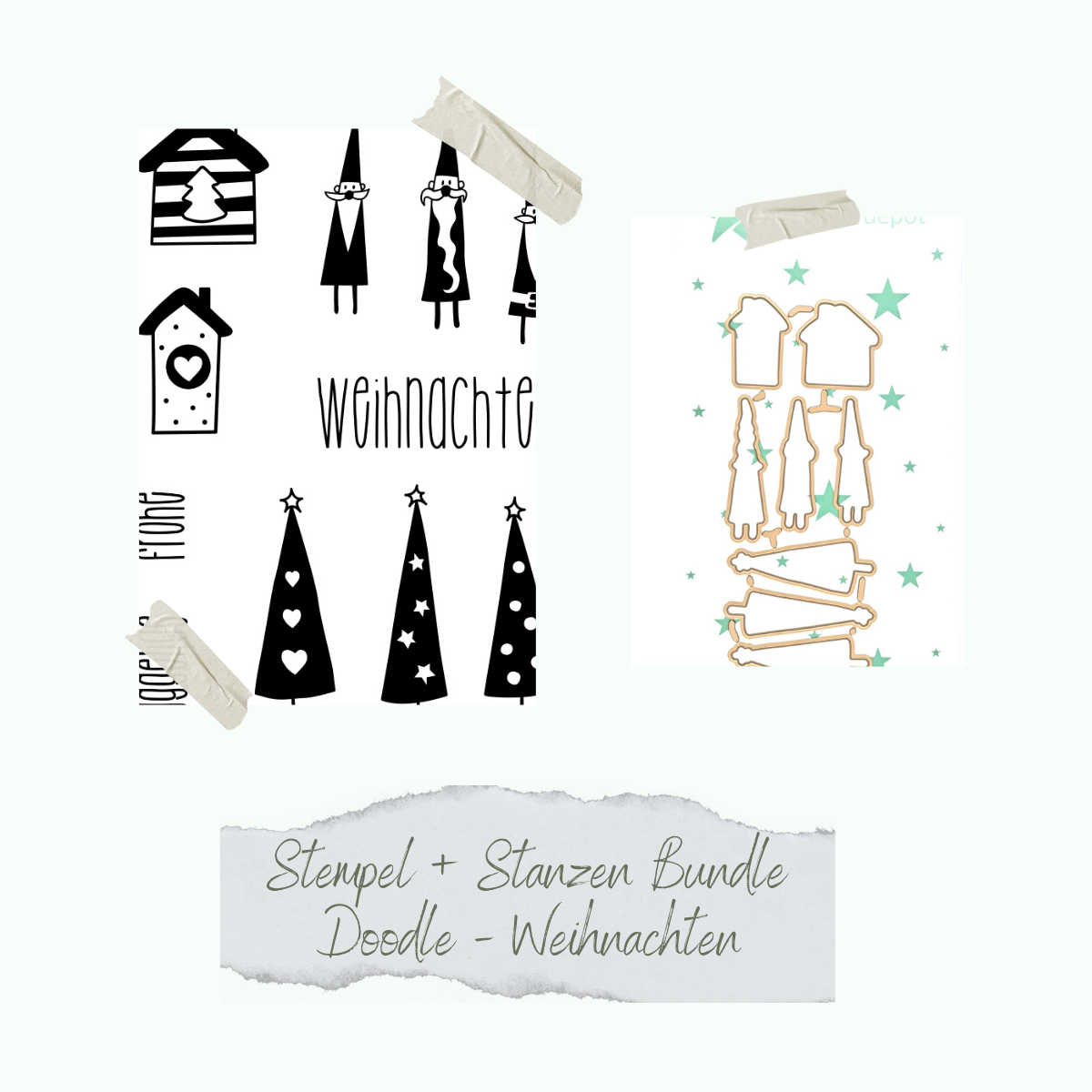 Bundle - Stamp set & punches - Doodle Weihnachten