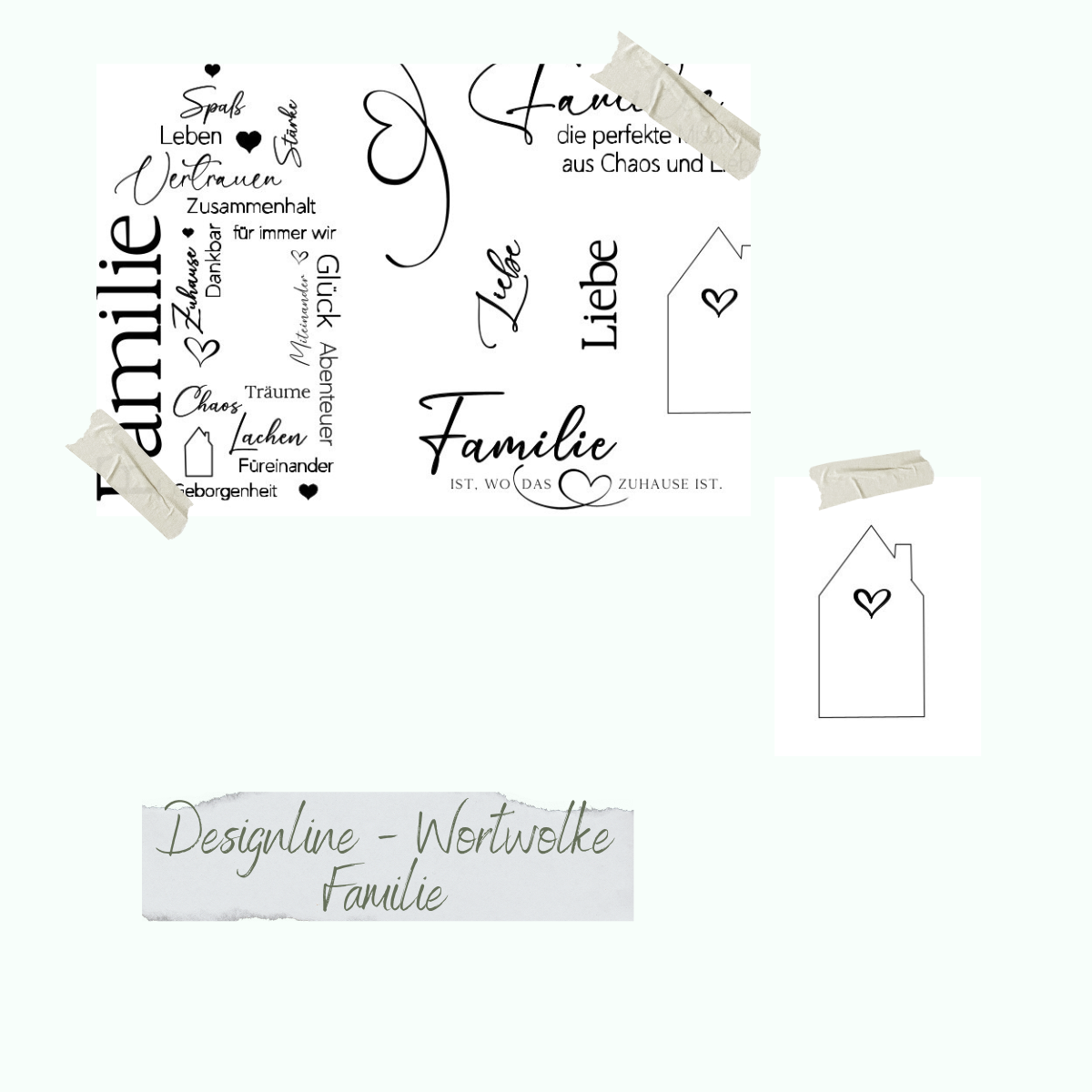 Stempelset - Designline - Wortwolke Familie