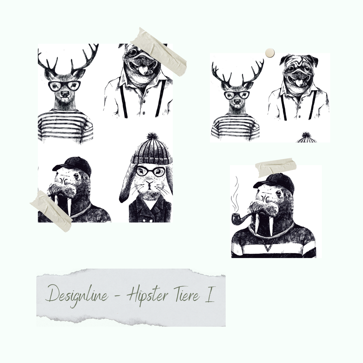 Stamp set - Designline - Hipster Tiere I