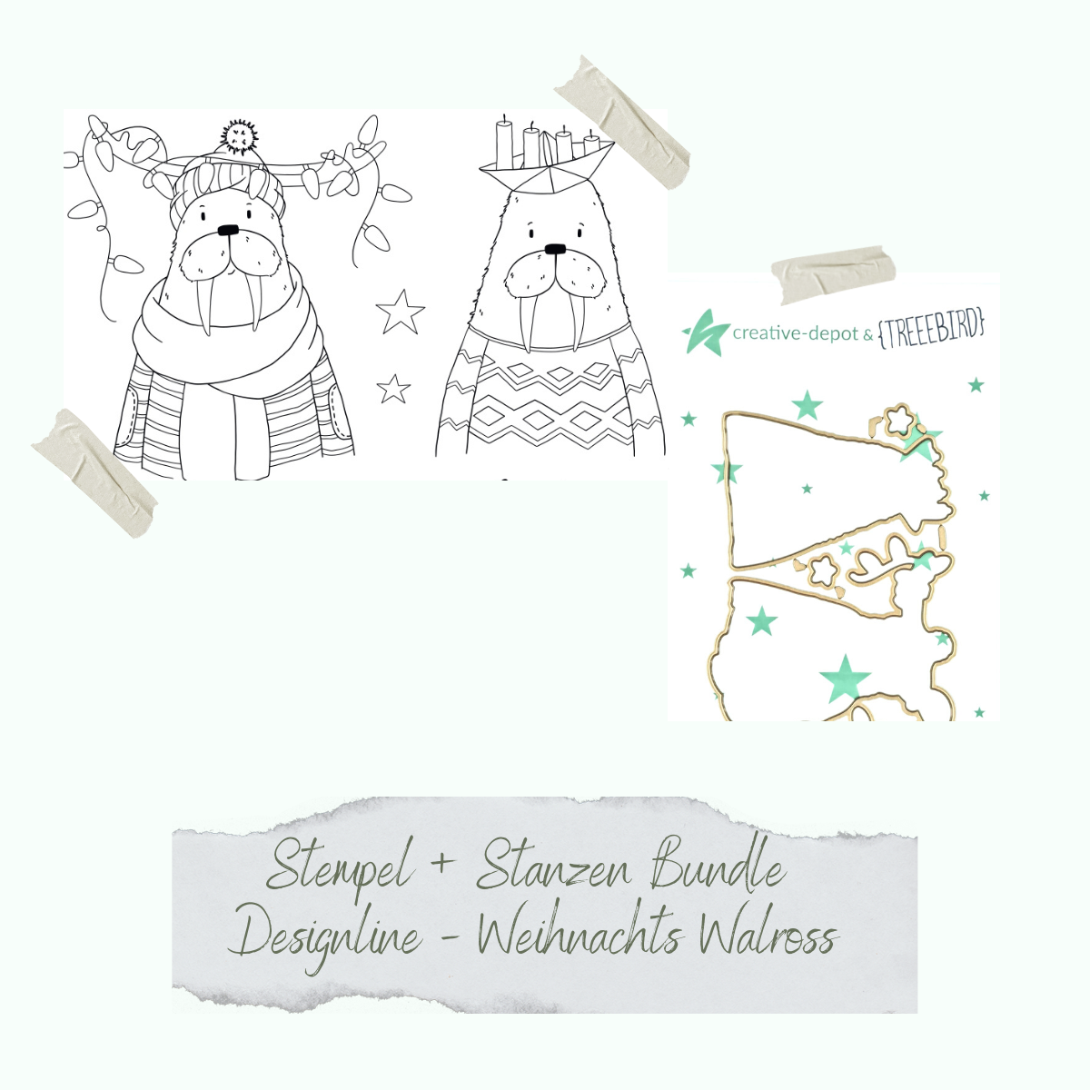 Bundle - Stamp Set & Punches - Designline - Weihnachts Walross