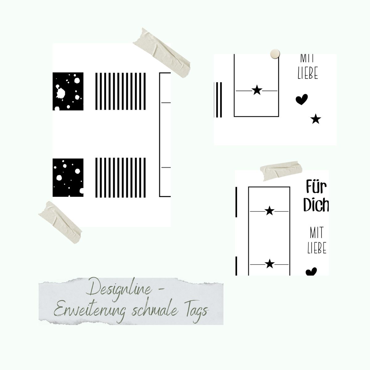 Stempelset - Designline - Erweiterung schmale Tags