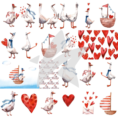 Design paper - Designline - Birds in love - cards