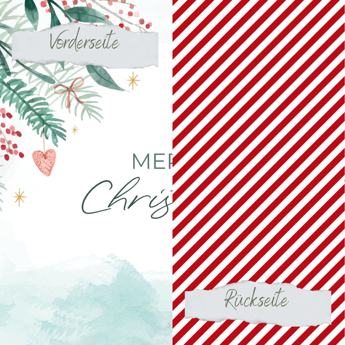 Papel de diseño - Weihnachtsfreude - Merry Christmas - Impreso por las dos caras