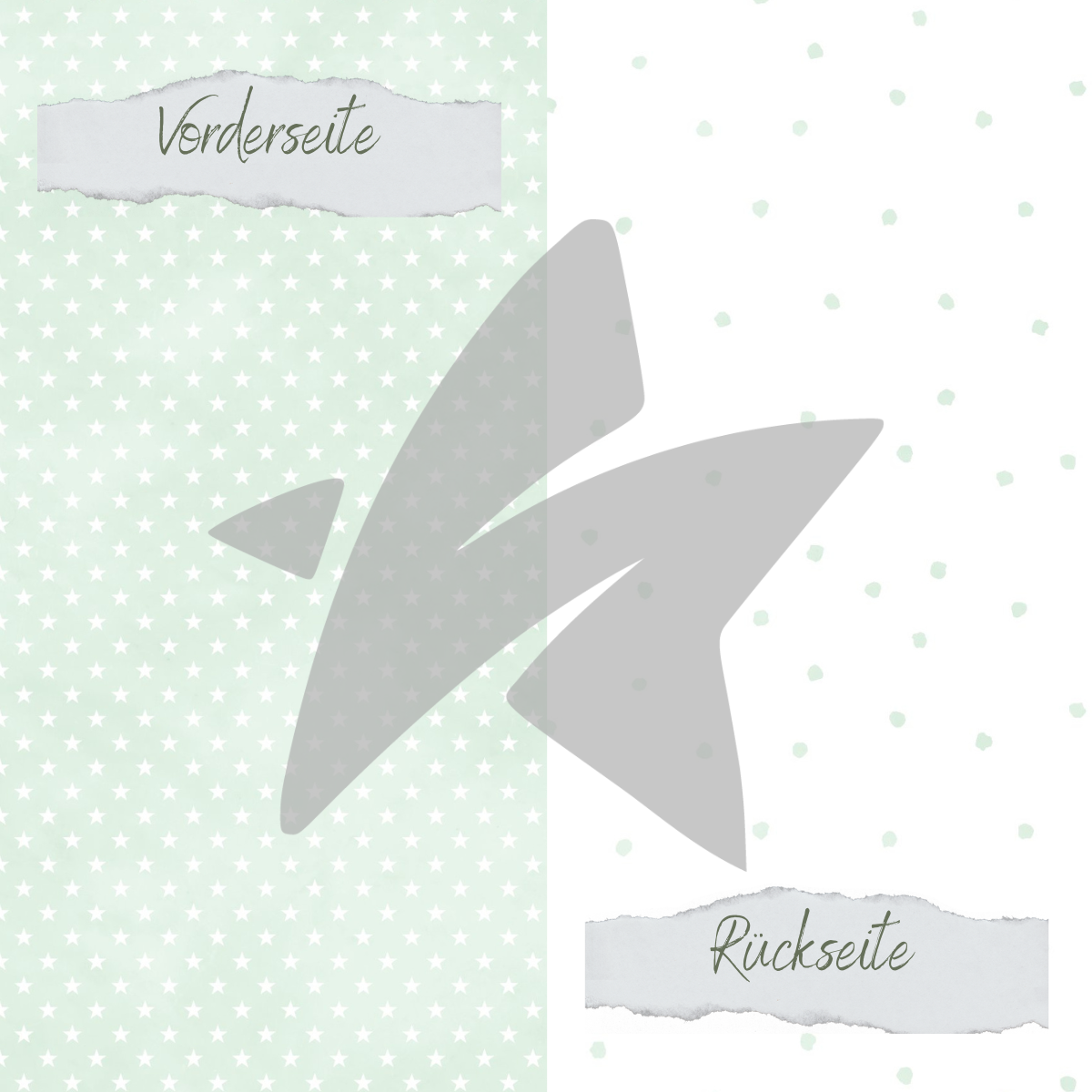 Designpapier - Basic - Babymint - Tupfen + Sternchen - Doppelseitig bedruckt