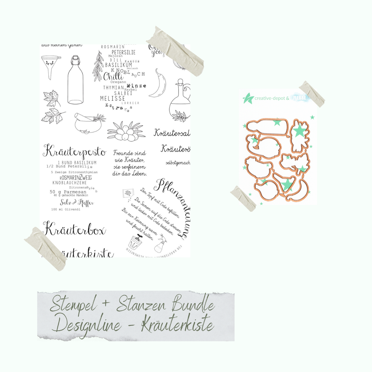 Bundle - Designline - Kräuterkiste - Stempelset & Stanzen