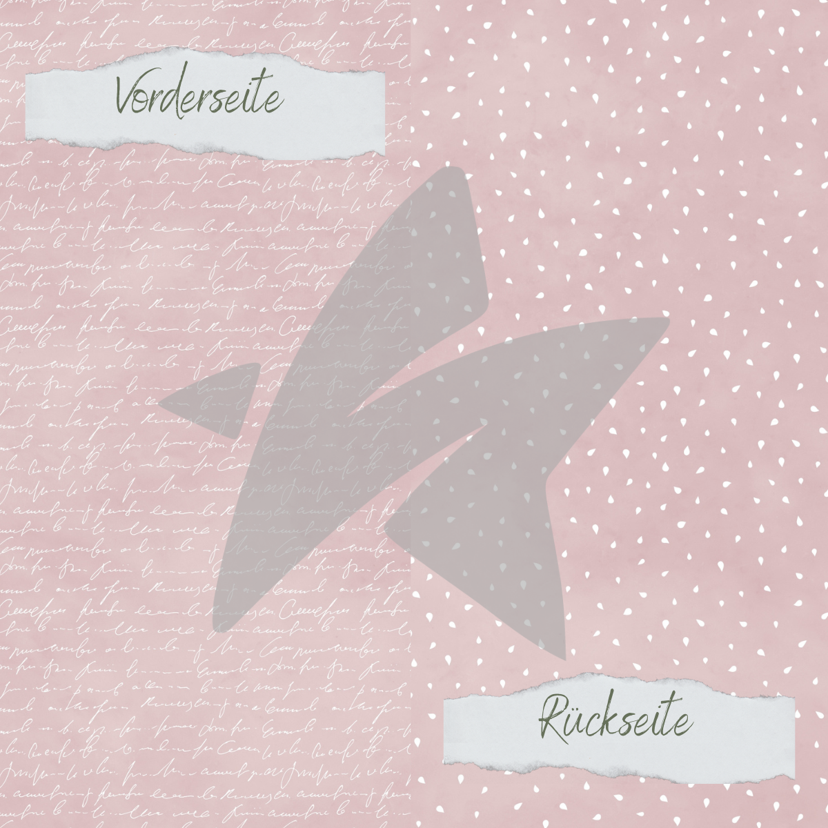 Designpapier - Basic - Blush - Apfelkernchen + Schrift - Doppelseitig bedruckt