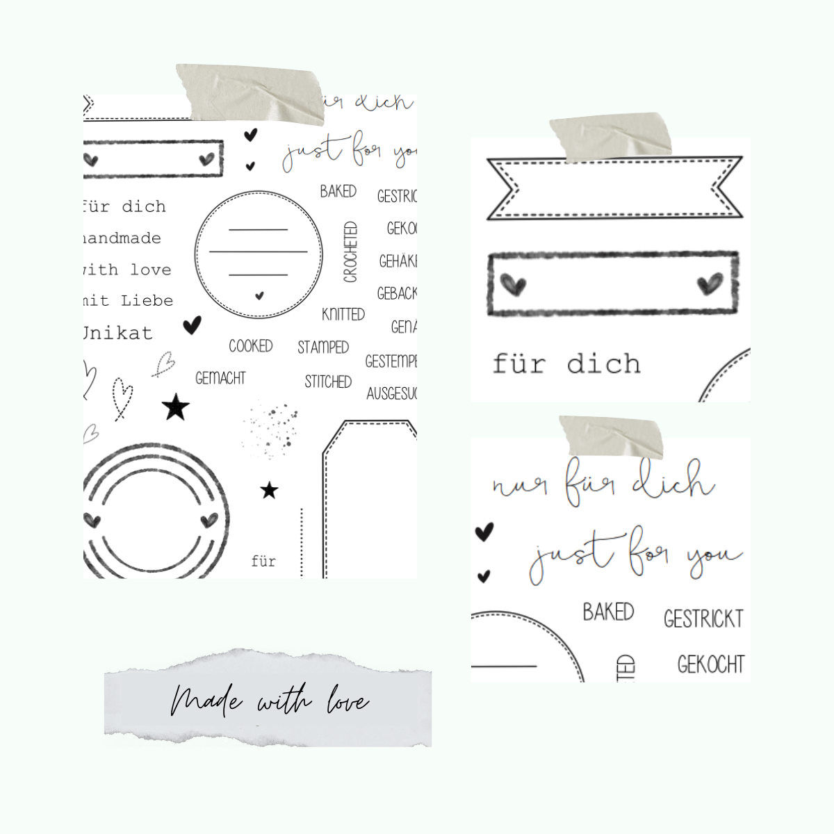 Stamp set - Made with Love - von Carola