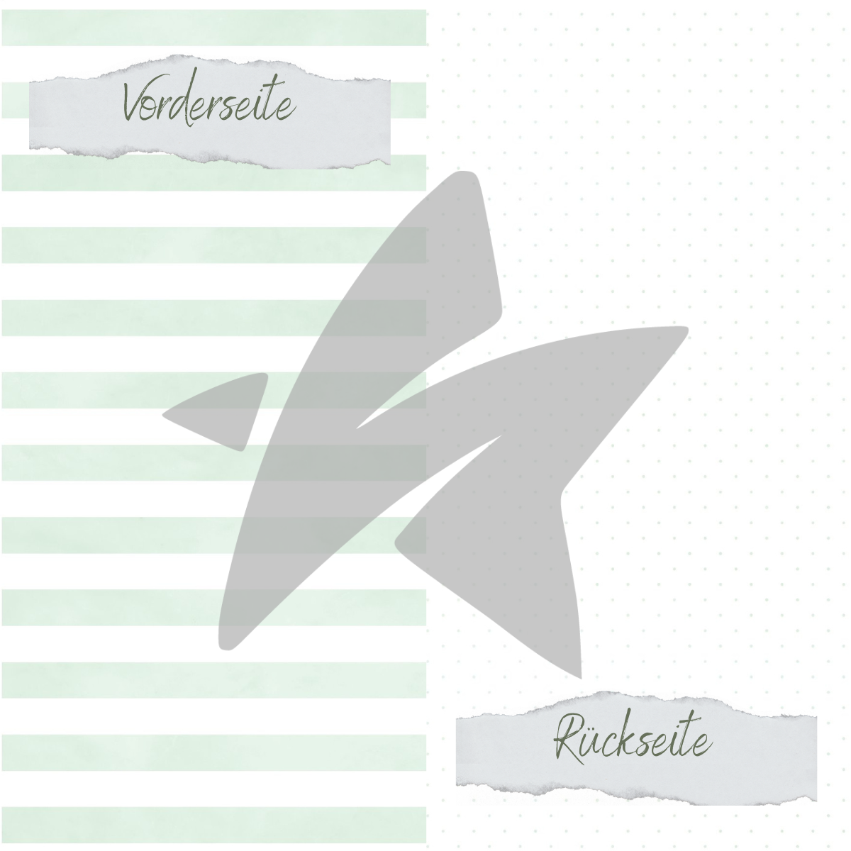 Design paper - Basic - Babymint - Gepunktet + Breite Streifen - Printed on both sides