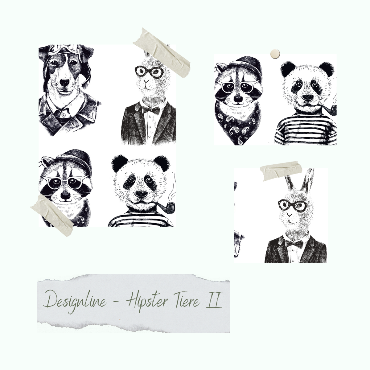 Stamp set - Designline - Hipster Tiere II