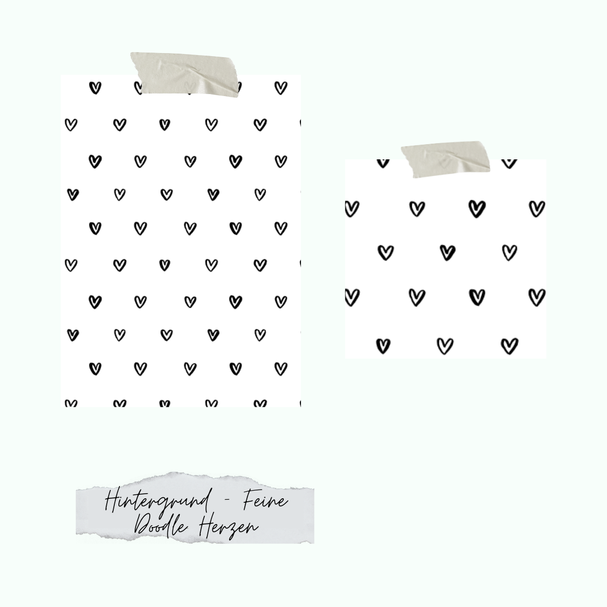 Stamp set - Background - Fine doodle hearts - Only while stocks last