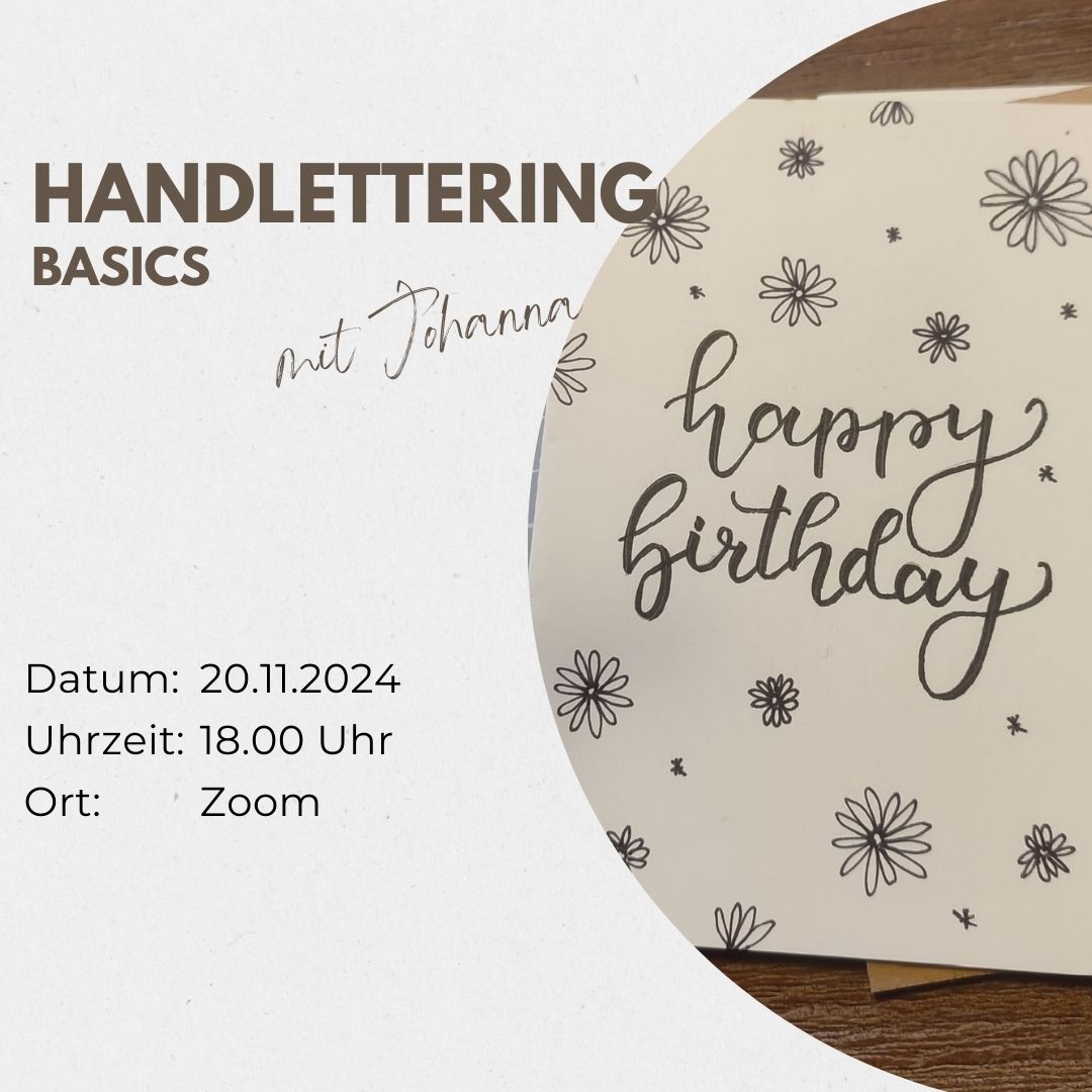 Handlettering Zoom 20.11.2024, 18.00 Uhr