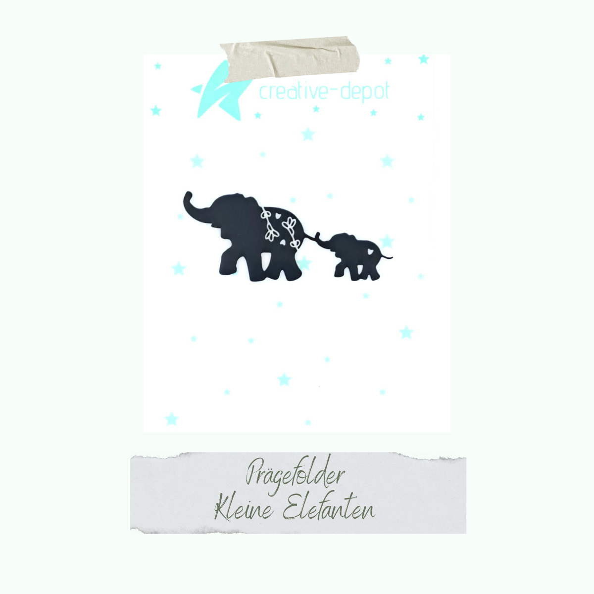 Embossing folder - Kleine Elefanten - 11 x 15,5 cm