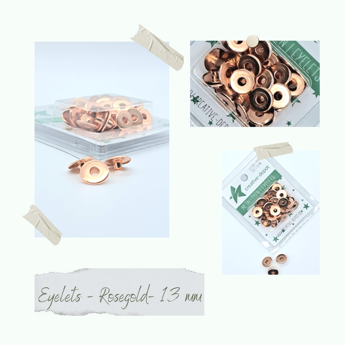 Width Eyelets - Rose gold - 13mm