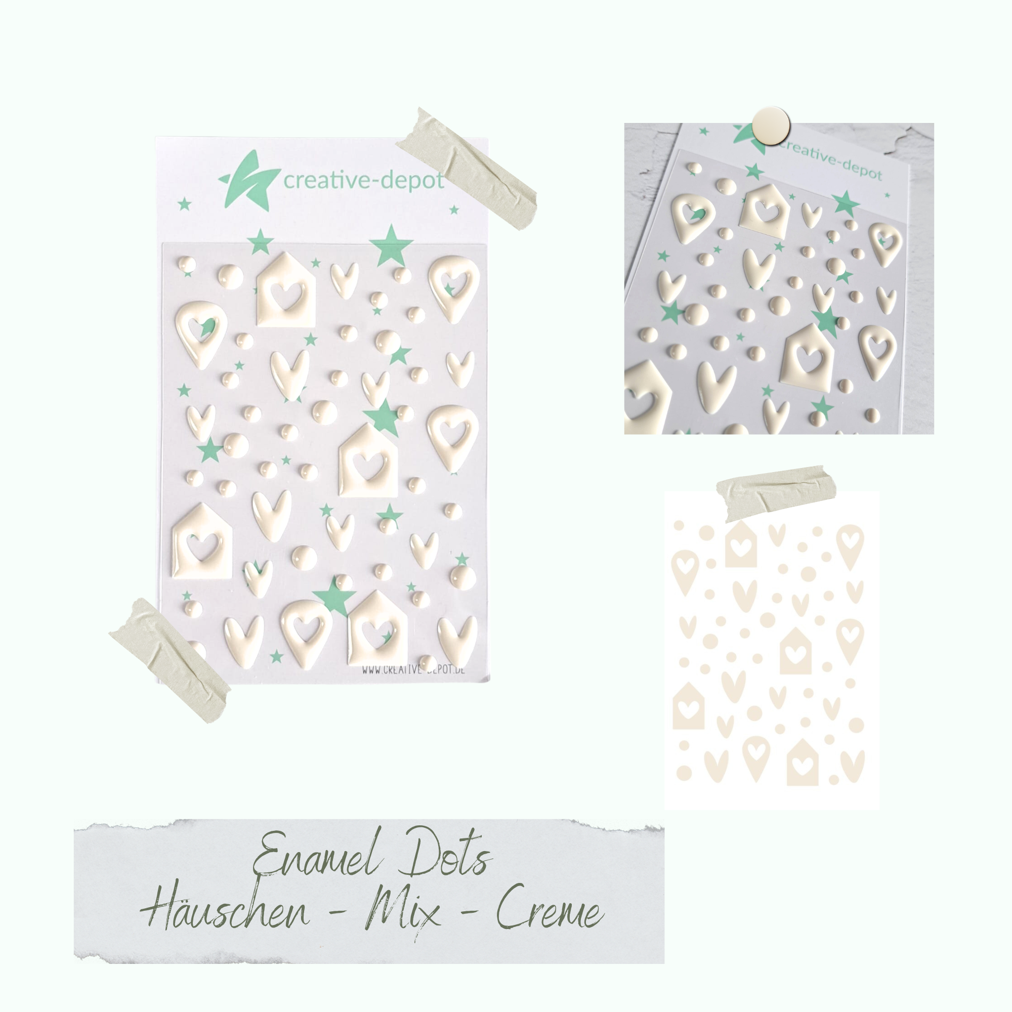 Enamel Dots - Häuschen Mix - Creme