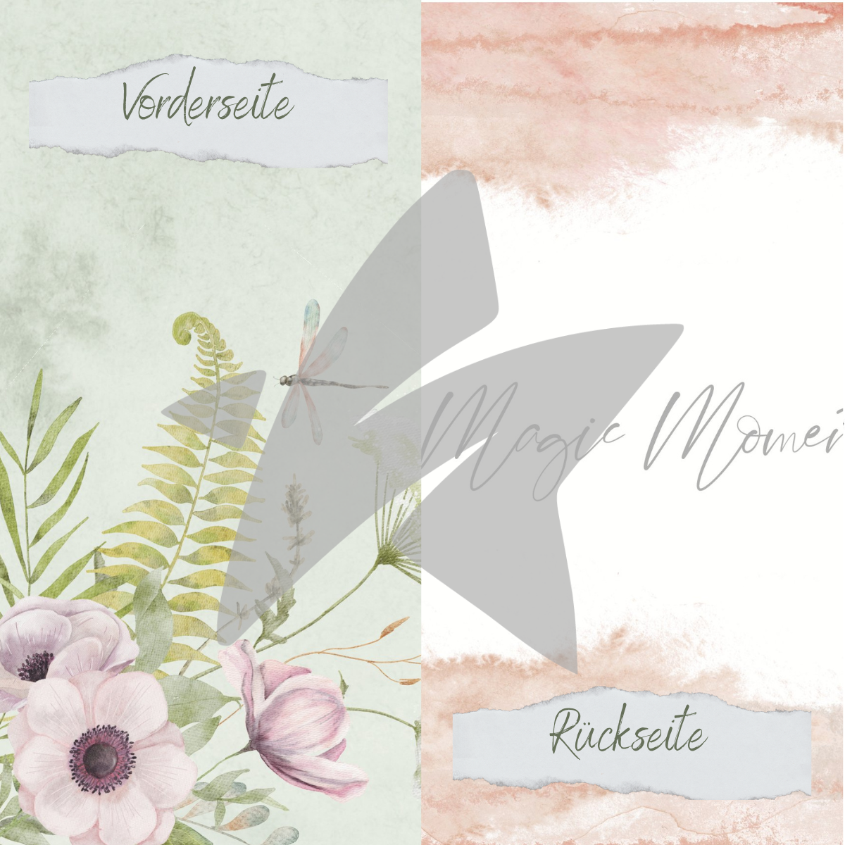 Designpapier - Wilde Blumen - Magic Moment - Beidseitig bedruckt