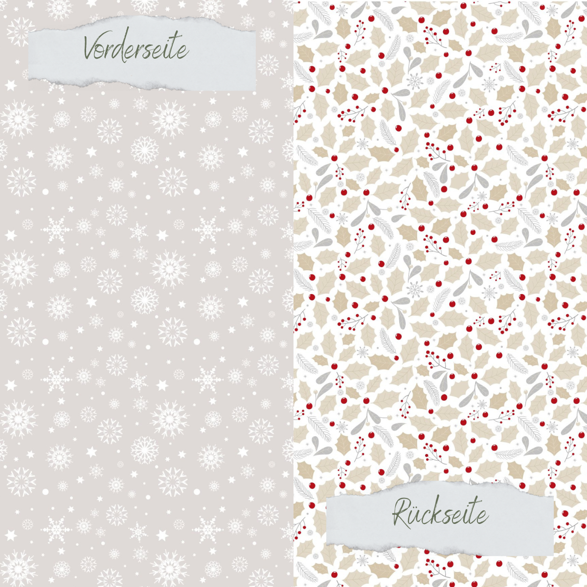 Design paper - Designline - Eiskristalle + Ilex  - Printed on both sides