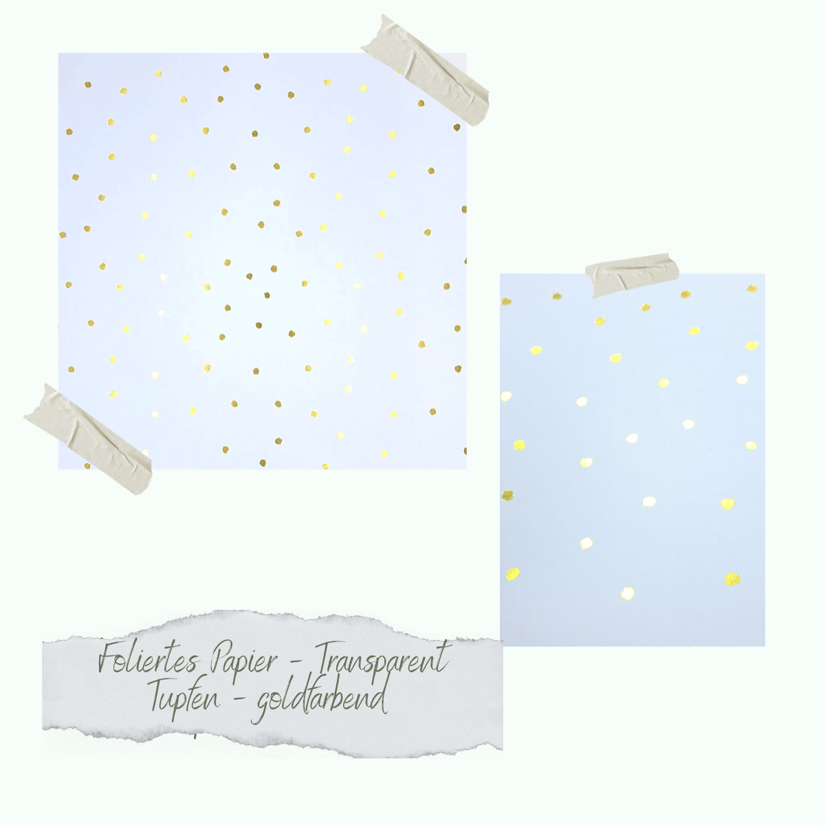 Foliertes Papier - Transparent - Tupfen - goldfarbend