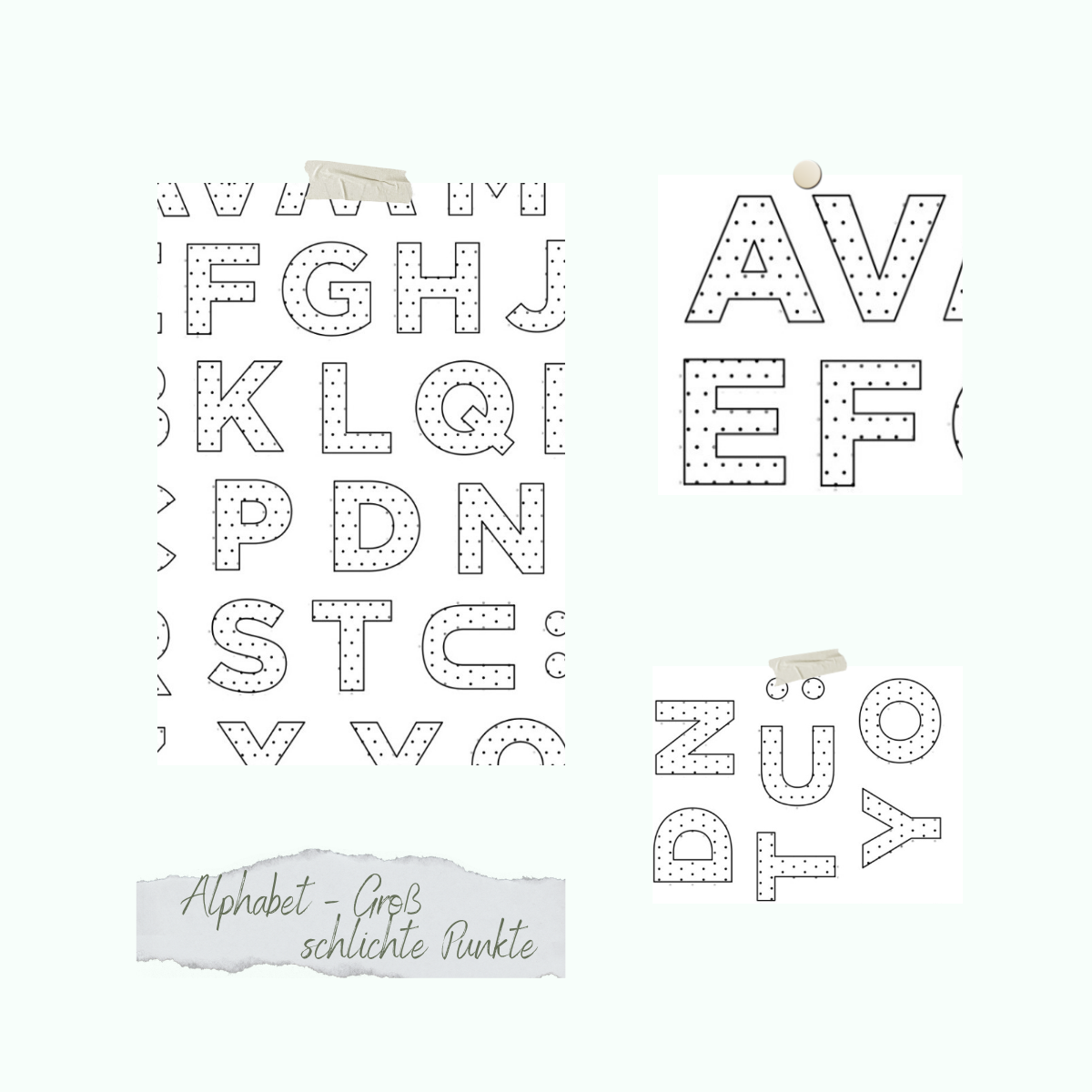  Stamp set - Color me - Alphabet - Groß - schlichte Punkte