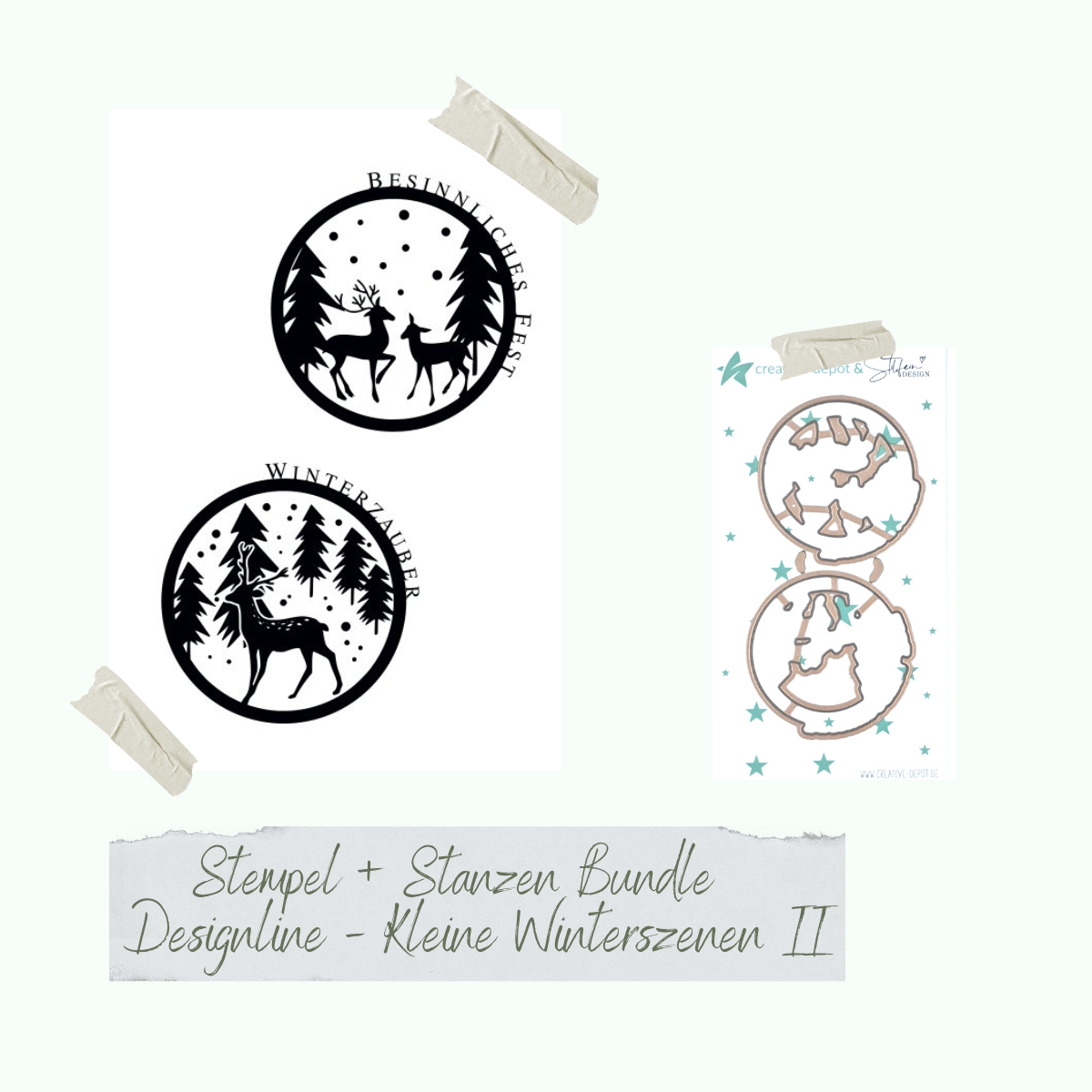 Bundle - Designline - Kleine Winterszenen II - Stempelset & Stanzen