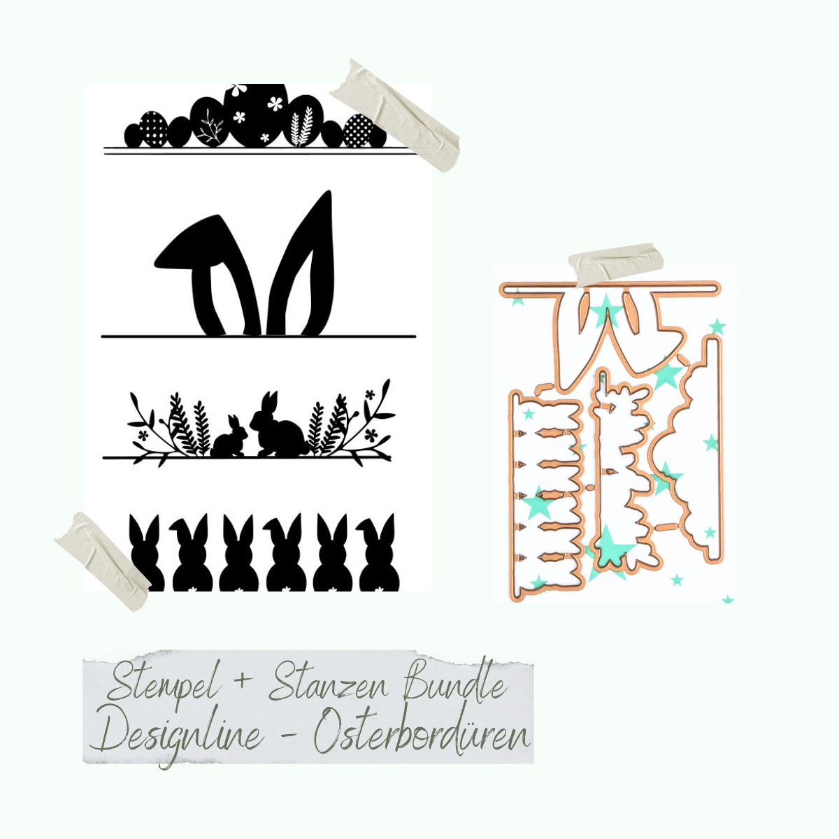 Bundle - Designline - Osterbordüren - Stamp set & punch