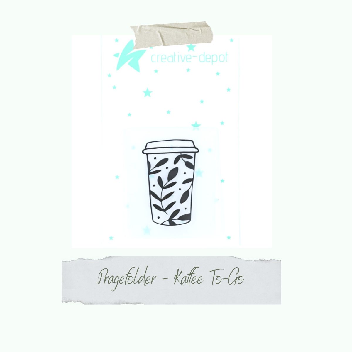 Embossing folder - Kaffee To-Go - 6 x 7 cm