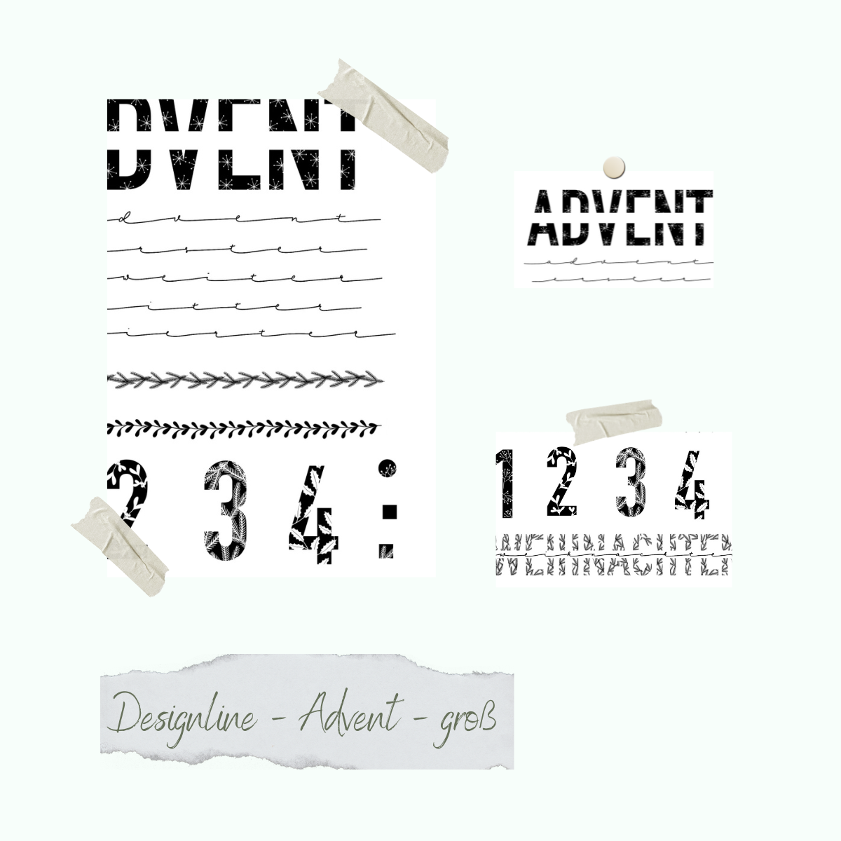 Stamp set - Designline - Advent - groß