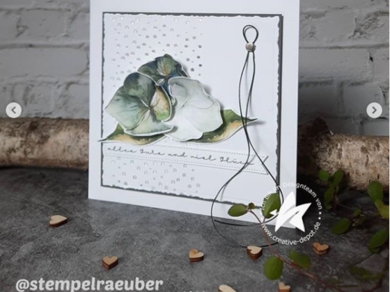 Designpapier - Herbstliche Hortensie