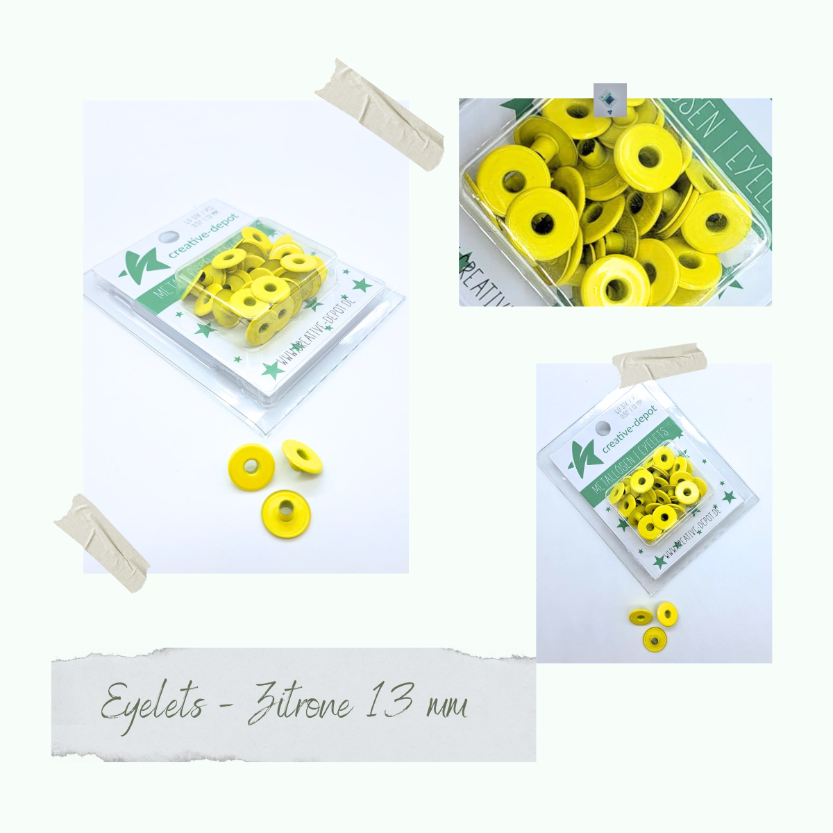 Oeillets larges - Citron - 13mm