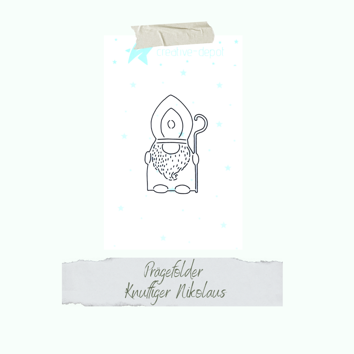 Embossing folder - Knuffiger Nikolaus - 11 x 15.5 cm