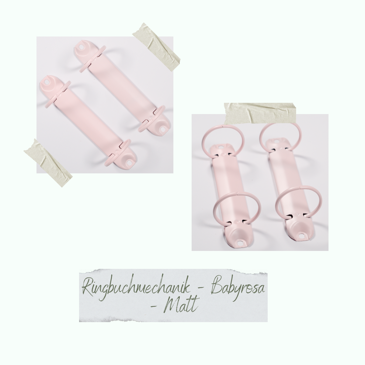 Ringbuchmechanik - Babyrosa - Matt - Buchbindeliebe