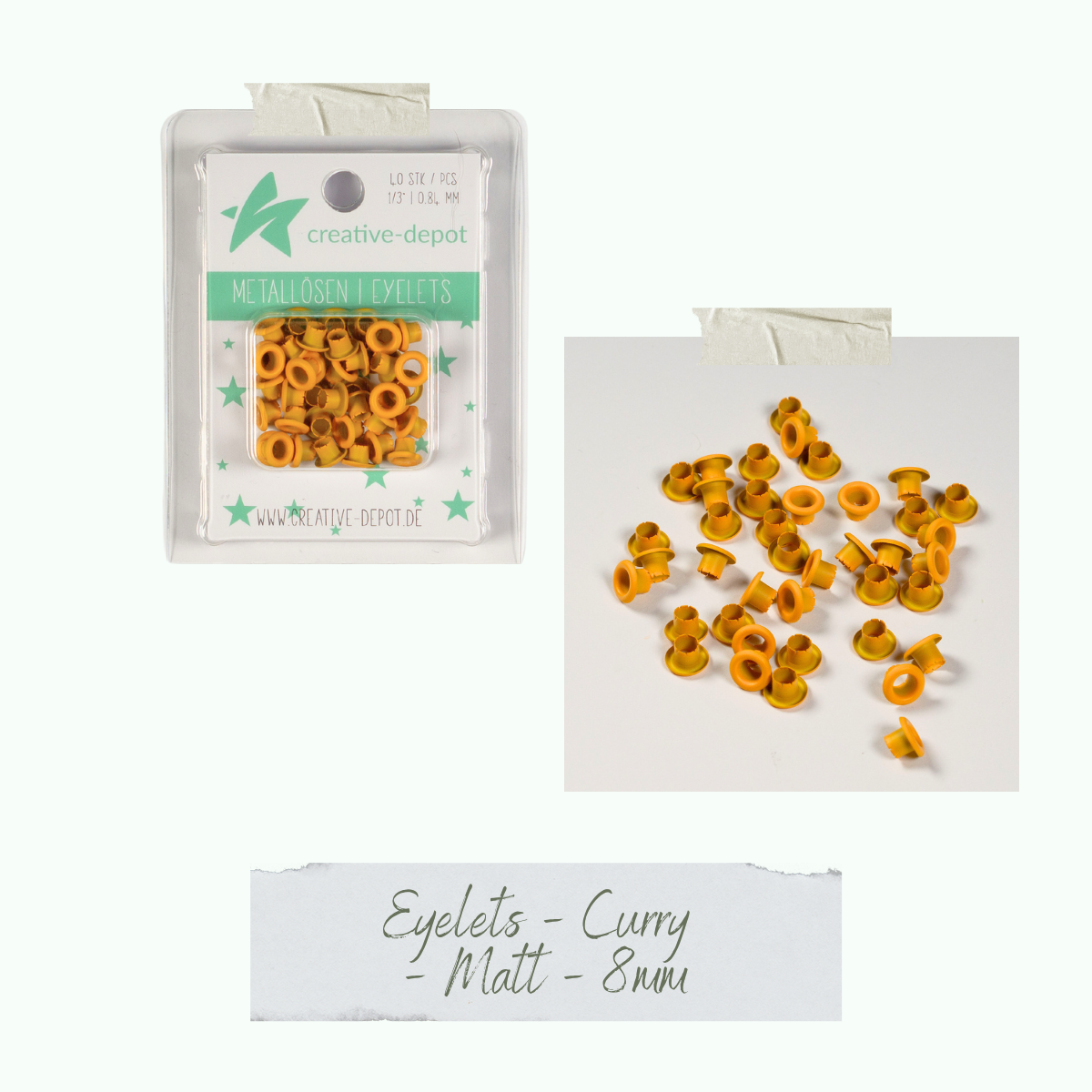 Eyelets - Curry - Matt - 8 mm