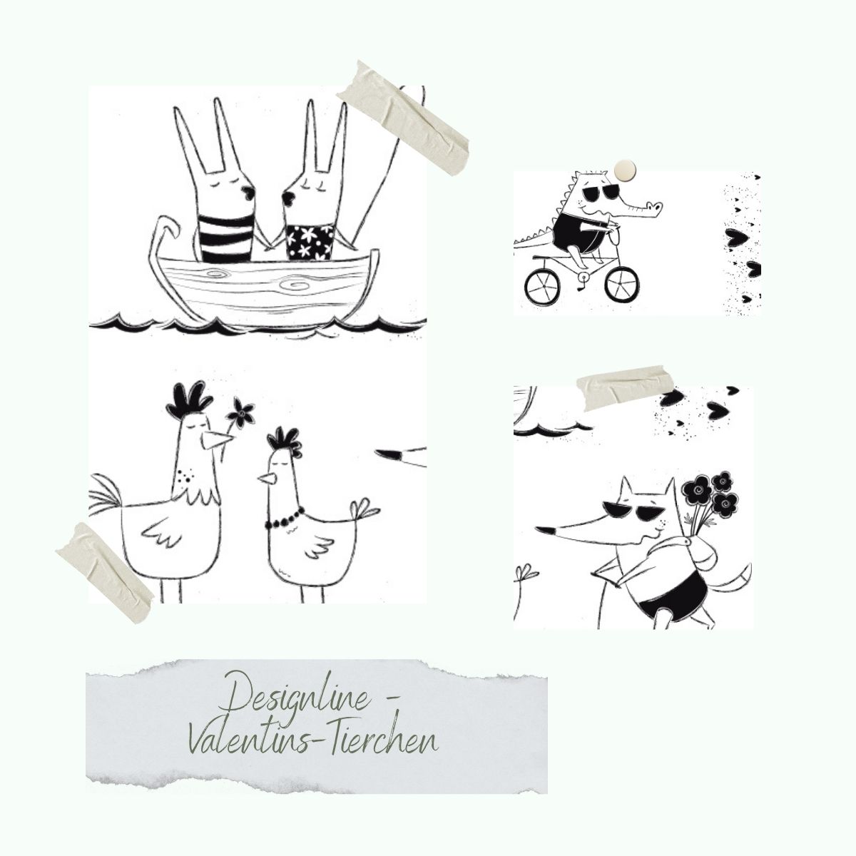 Stamp set - Designline - Valentins-Tierchen