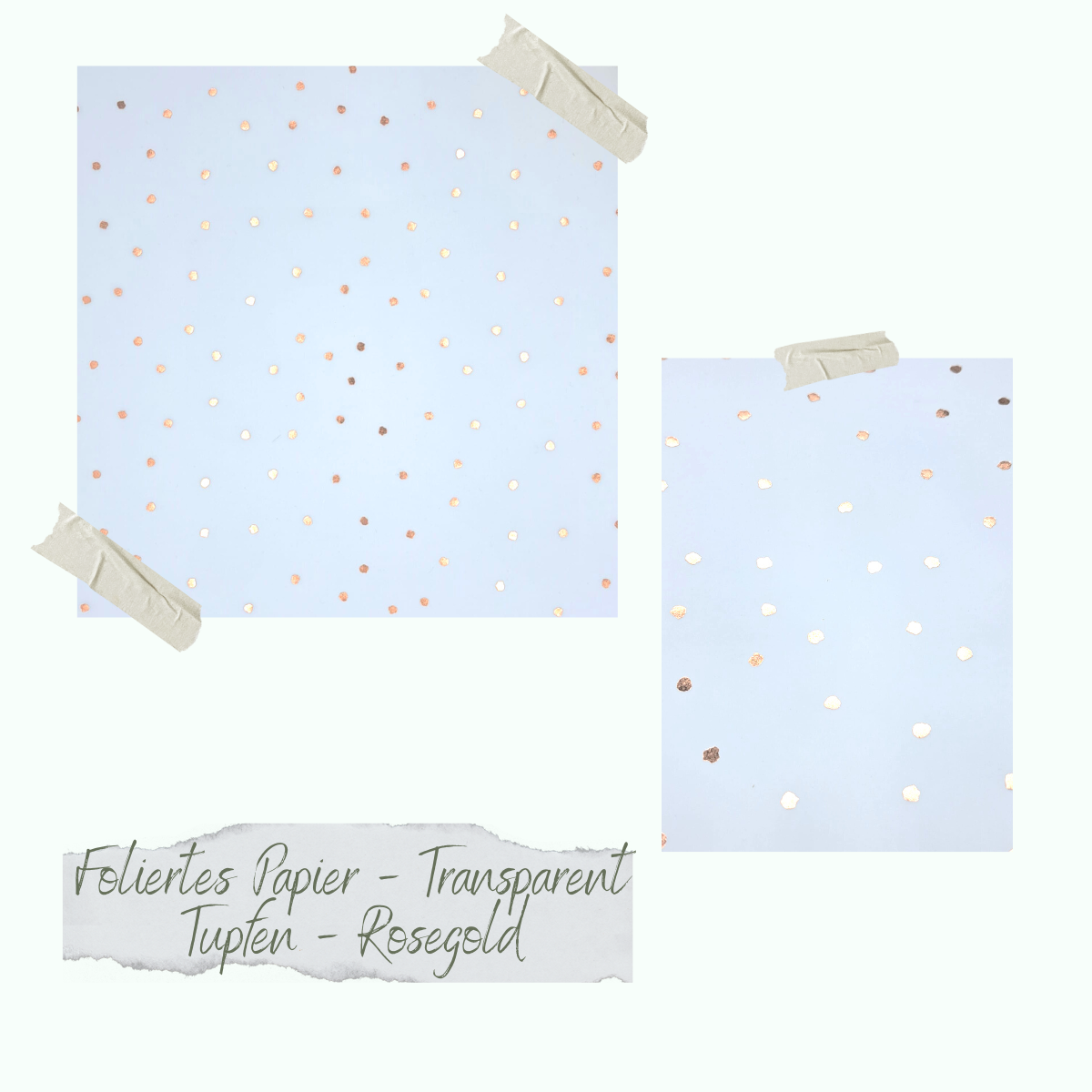 Foliertes Papier - Transparent - Tupfen - Rosegold