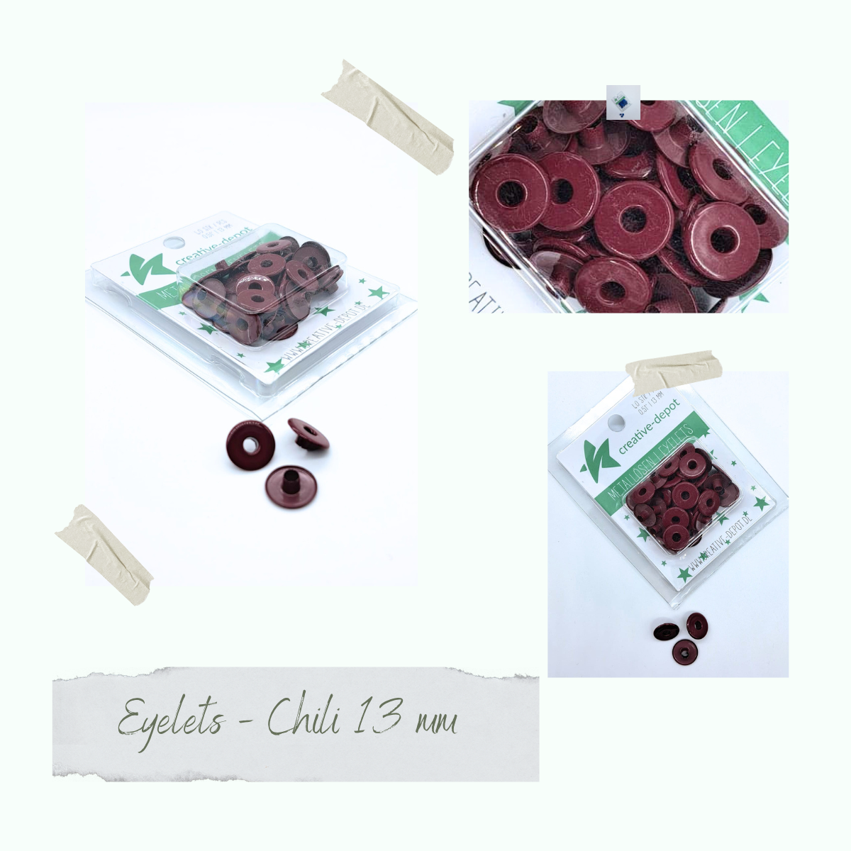 Breite Eyelets - Chili - 13mm