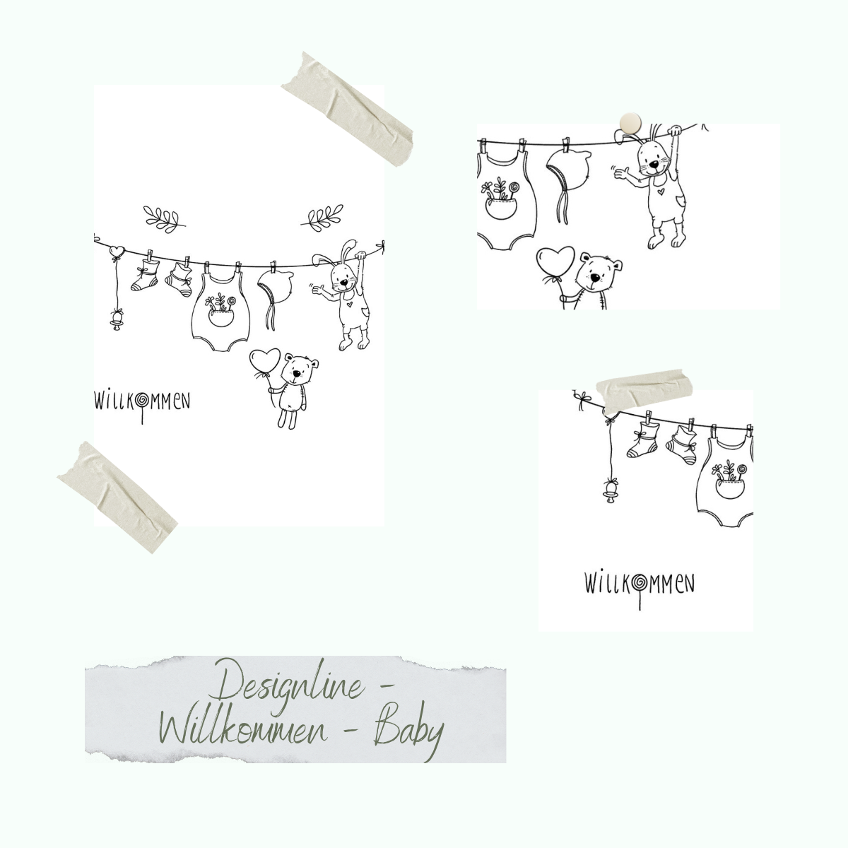 Stamp set - Designline - Willkommen - Baby