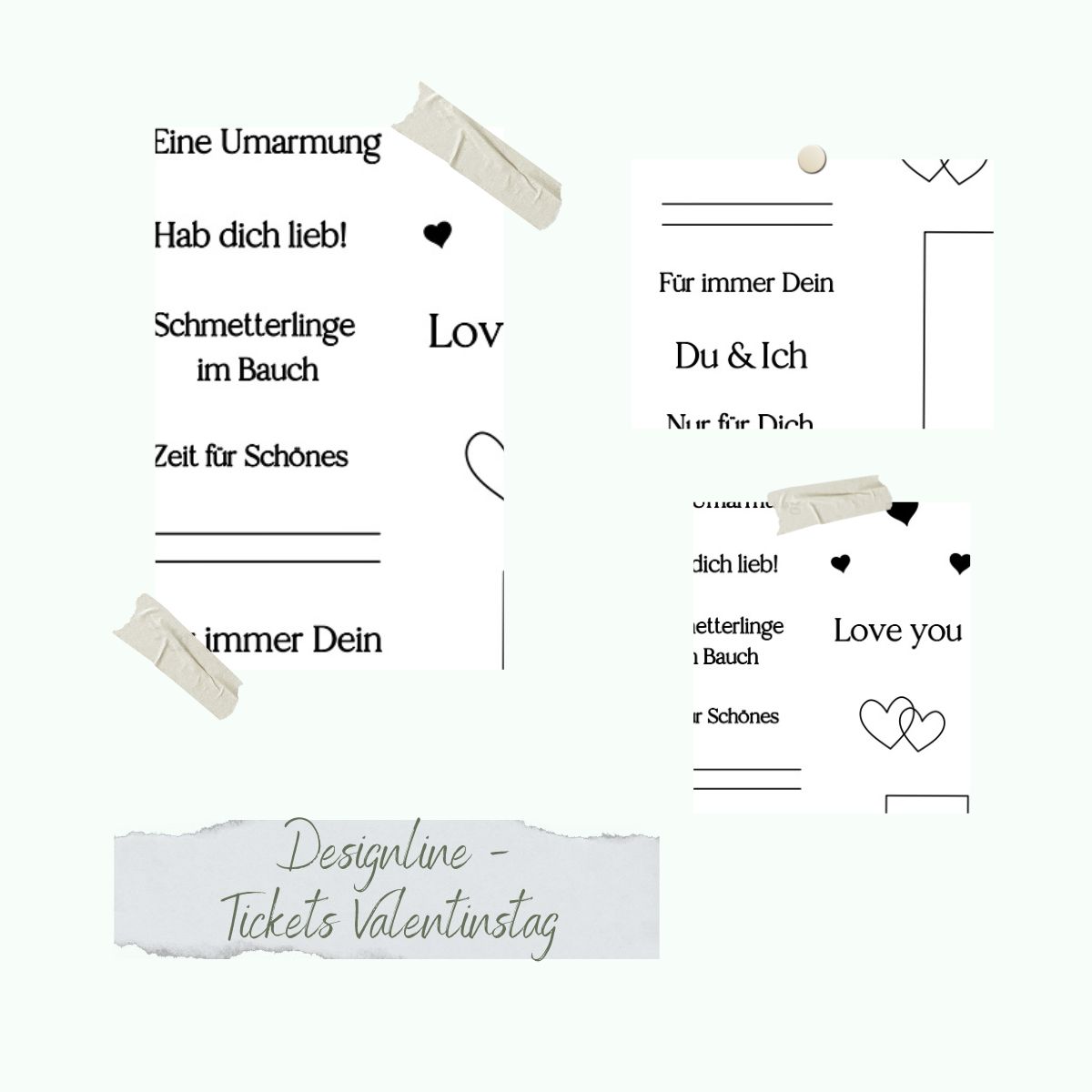 Stamp set - Designline - Tickets Valentinstag