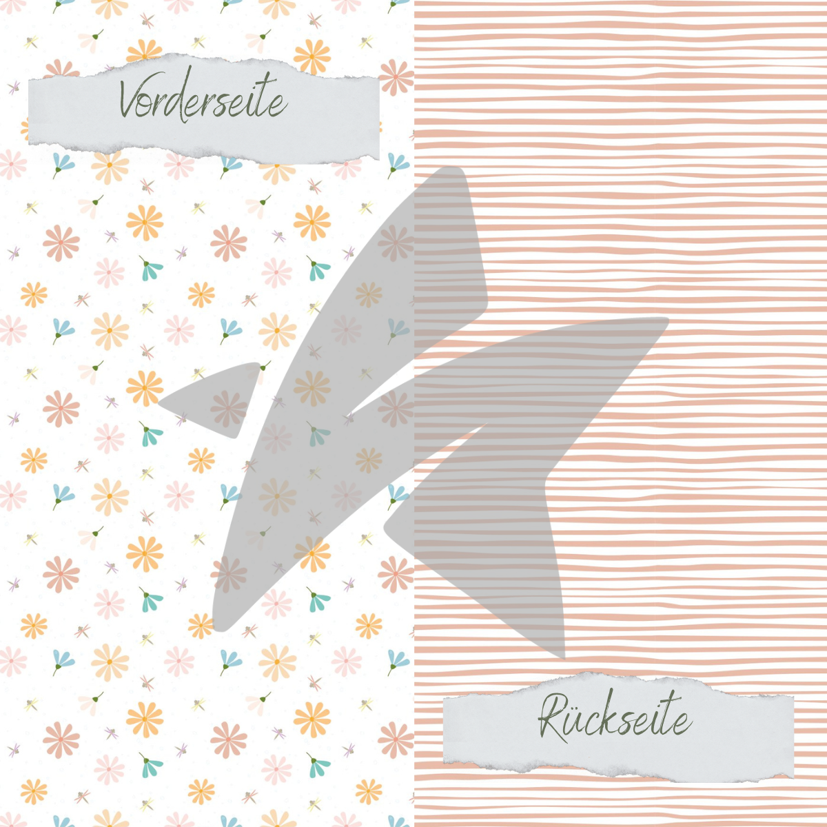 Design paper - Designline - Pastel flowers - Printed on both sides