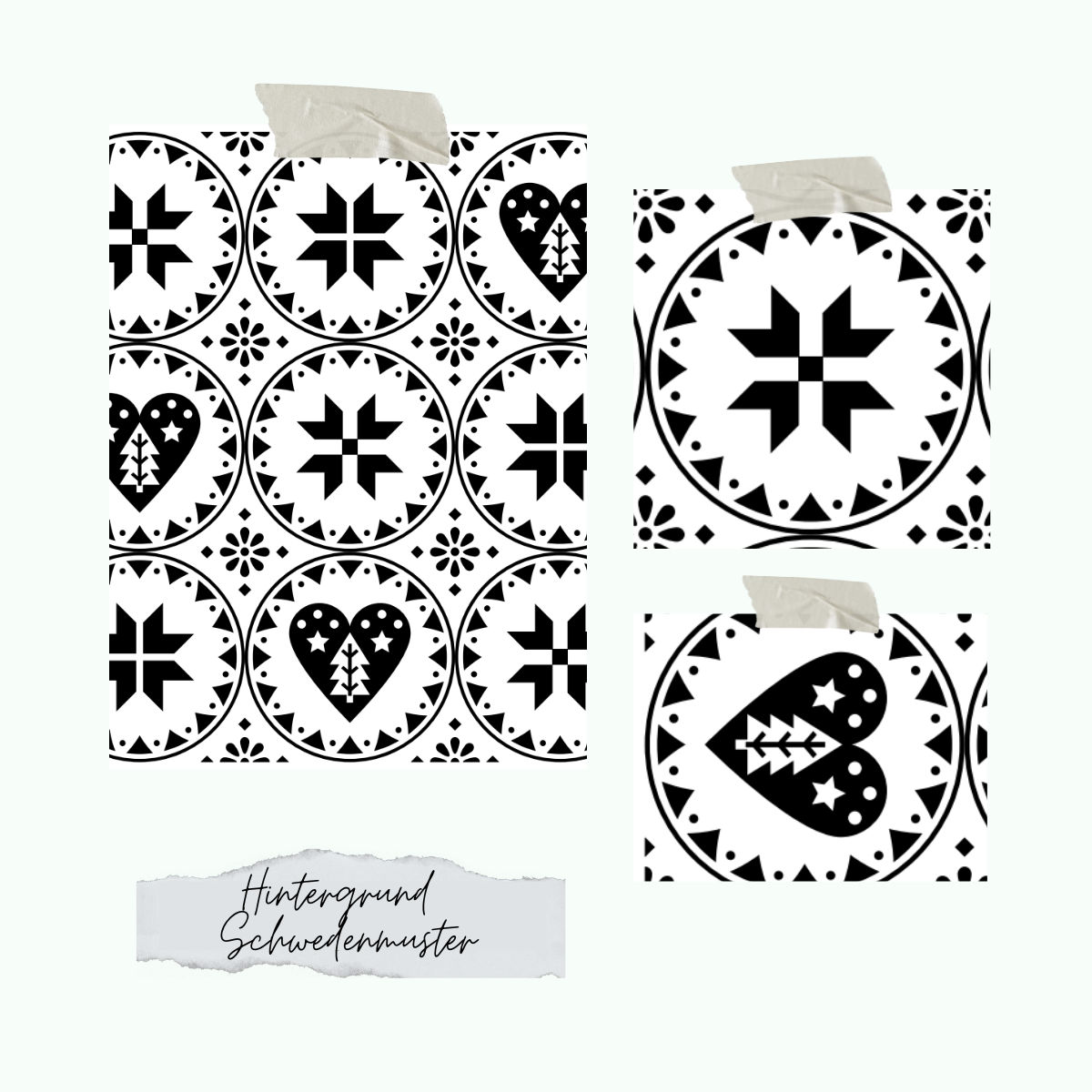 Stamp set - Background- Swedish pattern - Only while stocks last