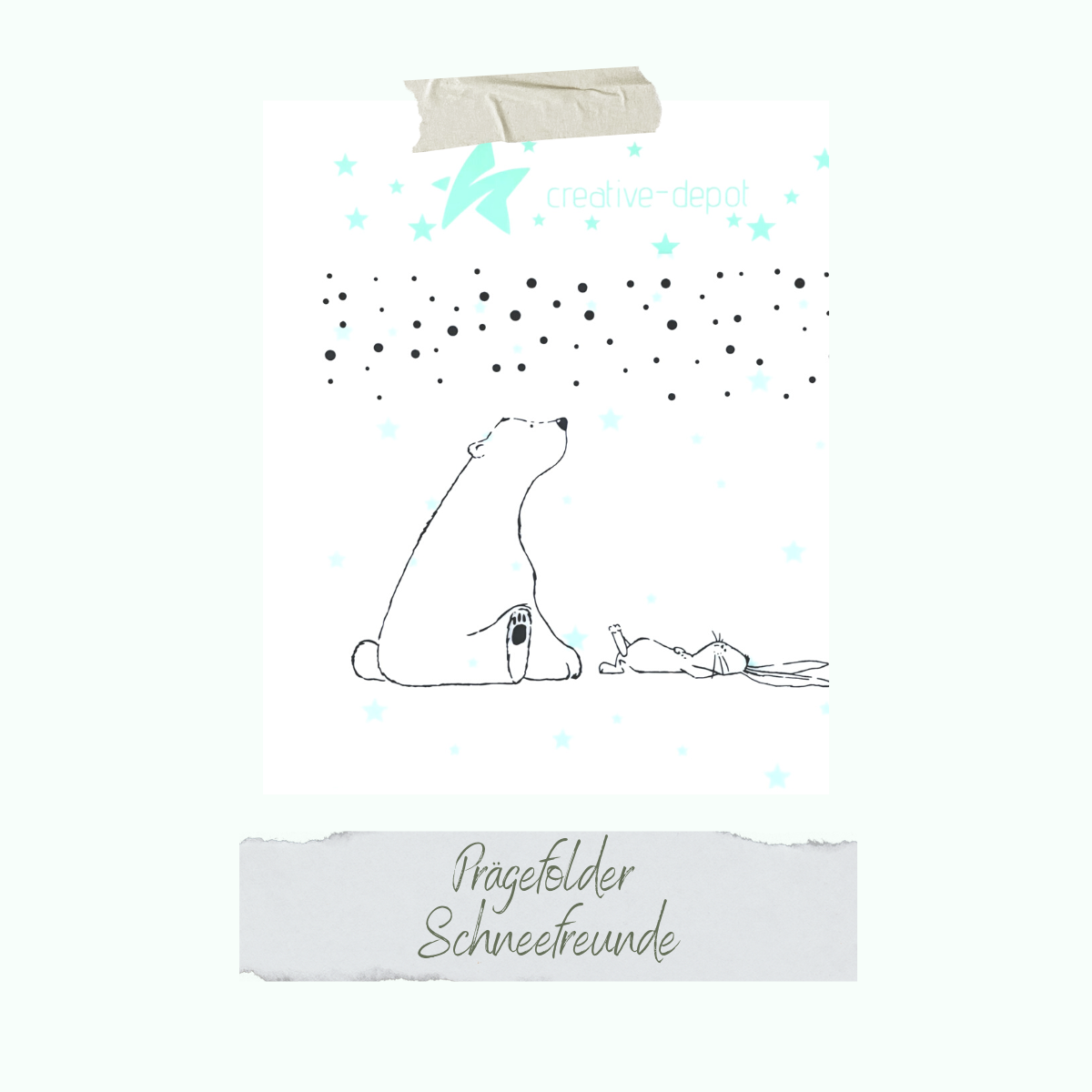 Embossing folder - Schneefreunde - 15 x 15 cm