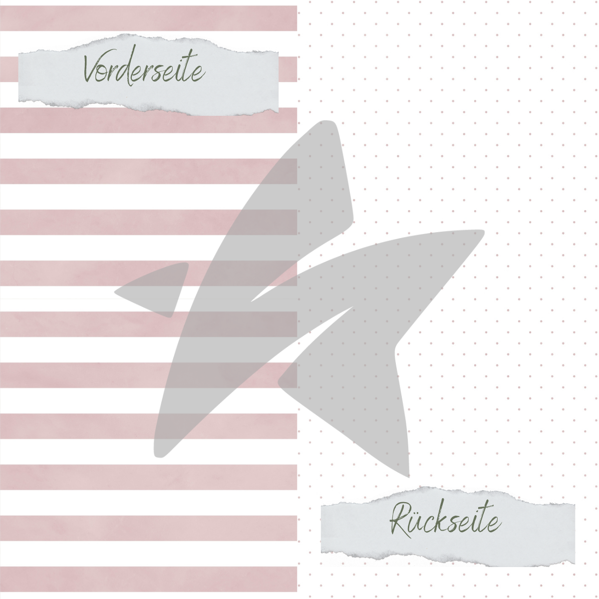 Designpapier - Basic - Blush - Gepunktet + Breite Streifen - Doppelseitig bedruckt