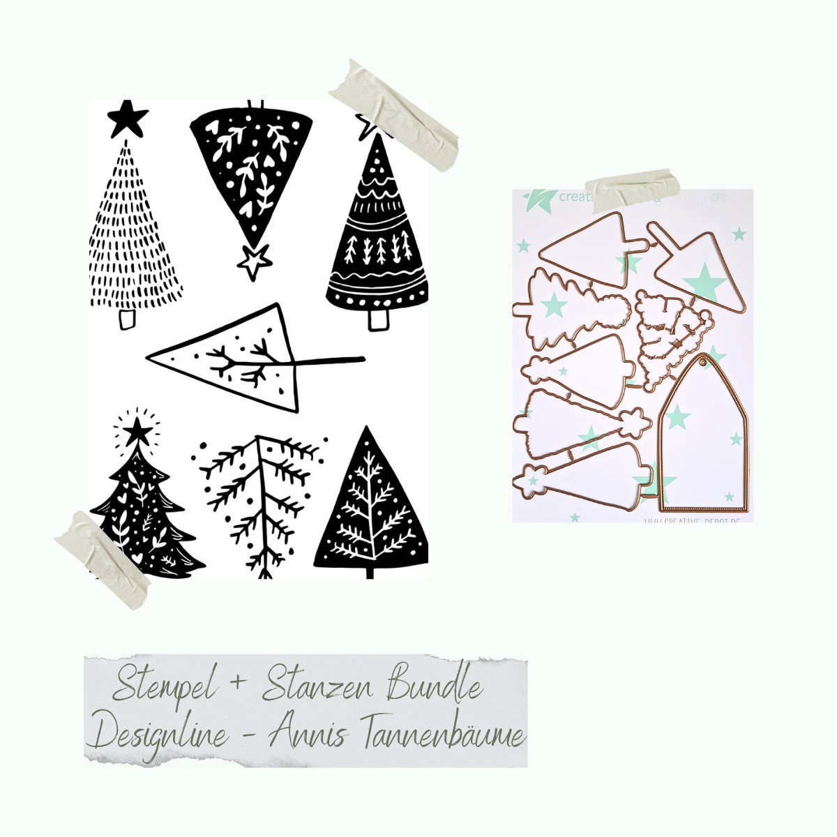 Bundle - Designline - Annis Tannenbäume - Stamp set & punches