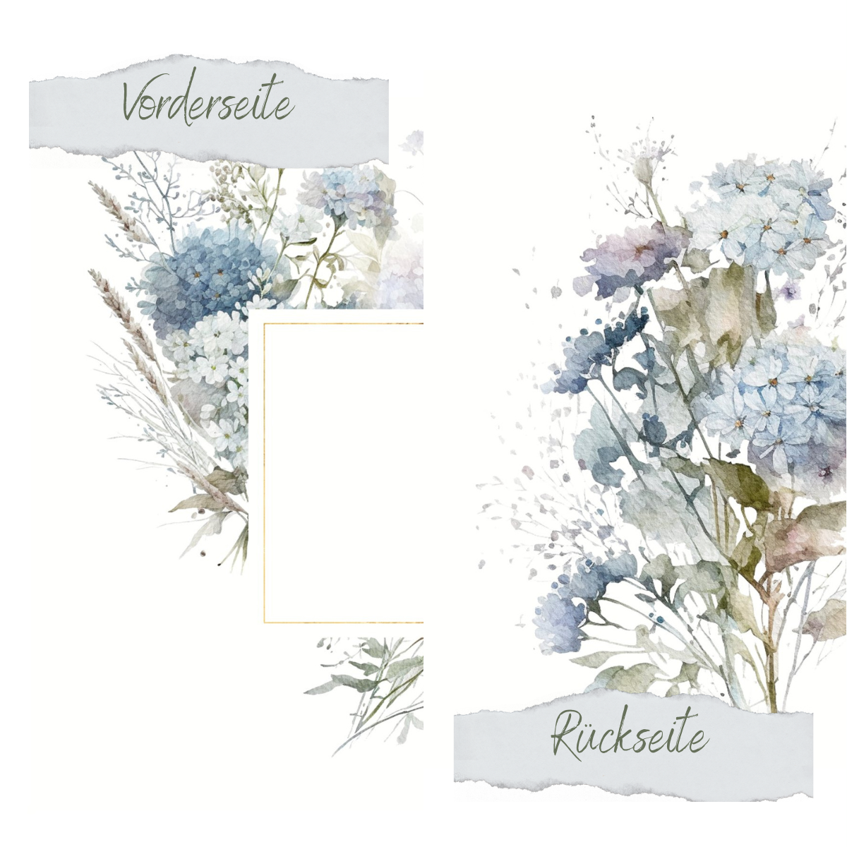 Designpapier - Bohemia Blue - Beidseitig bedruckt