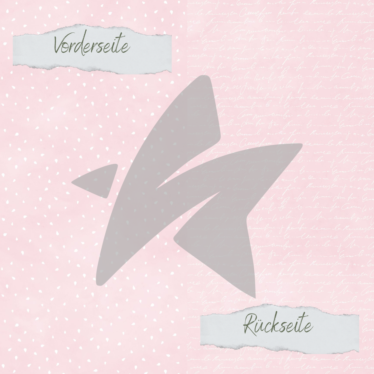 Papel de diseño - Basic - Baby Rosa - Apfelkernchen + Schrift - Impreso por las dos caras