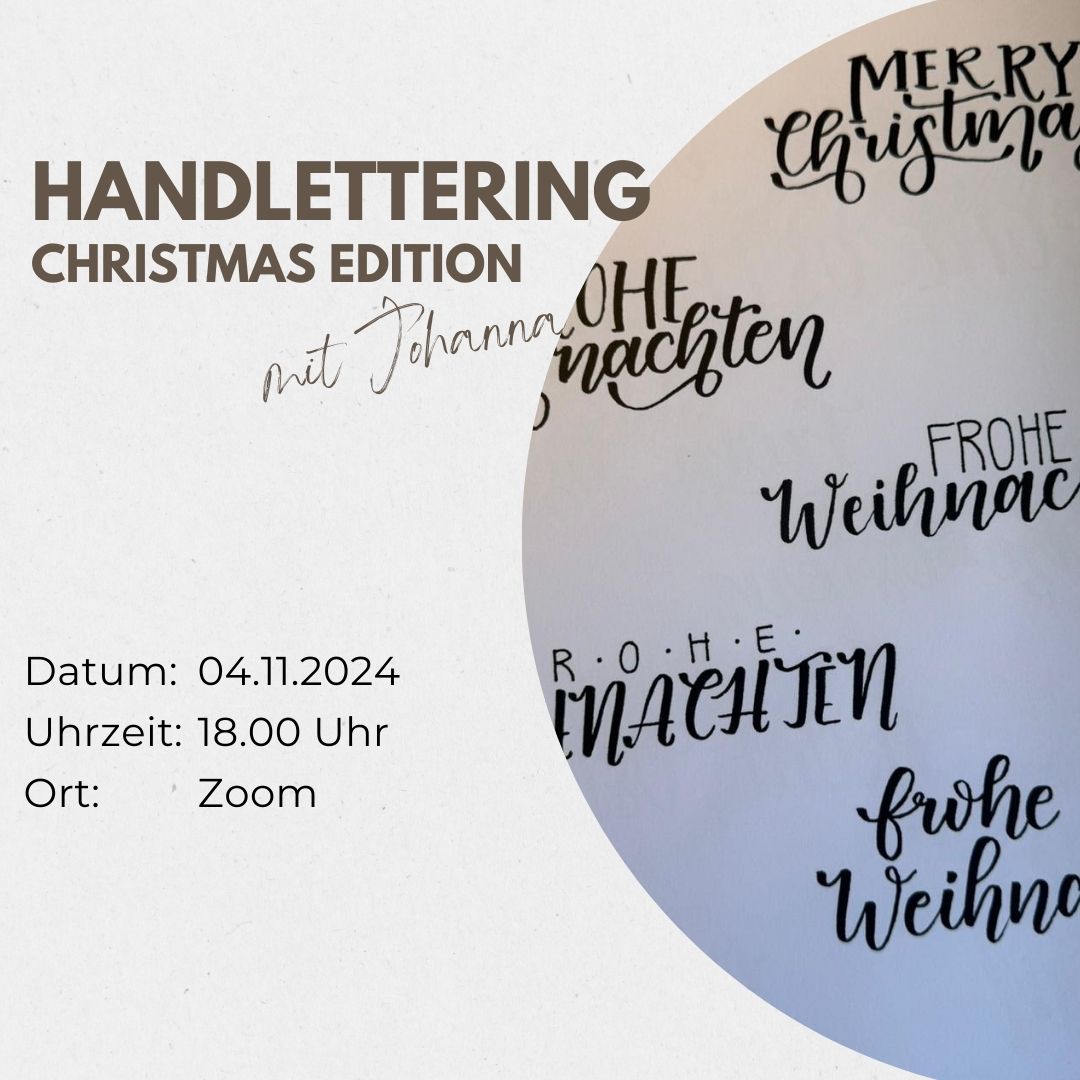 Handlettering Zoom Christmas Edition - 04.11.2024, 18.00 Uhr 