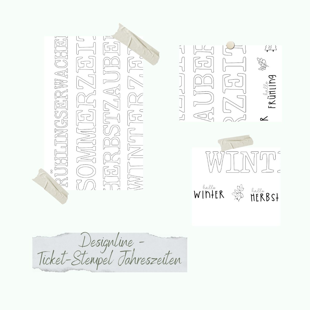 Stamp set - Designline - Ticket-Stempel - Jahreszeiten