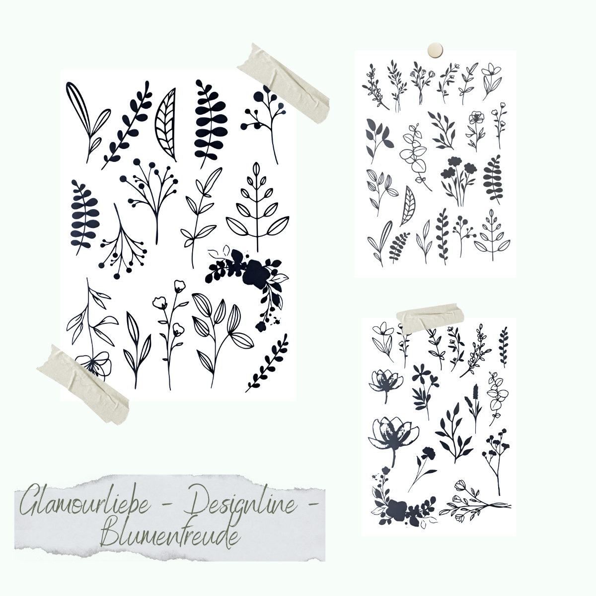 Glamourliebe - Designline - Blumenfreude - A5 - 3 sheets